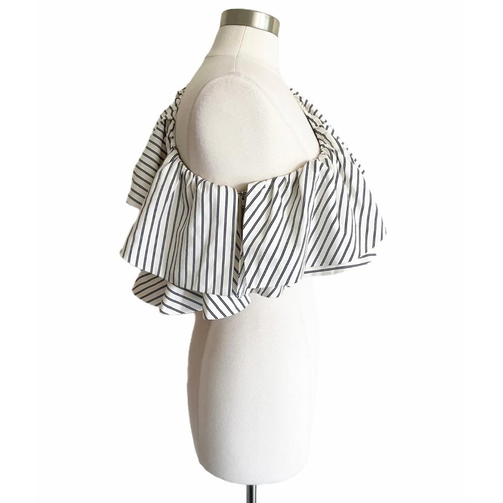 AMUR Jessica Off White Single Shoulder Top Sz M - Picture 3 of 11